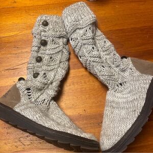 Muk Luks Cozy Knit Button Boots
